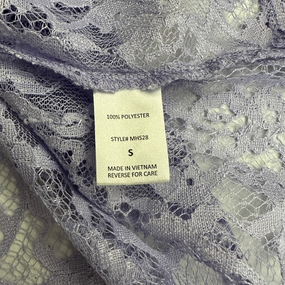 Andree by Unit Women Coquette Sheer Lace Top Size S Purple Victorian Cottagecore - Picture 4 of 8
